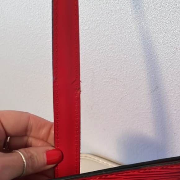 Louis Vuitton Red Saint Jacques Epi Leather Shoulder Bag Vintage Tote Rare - Picture 12 of 16